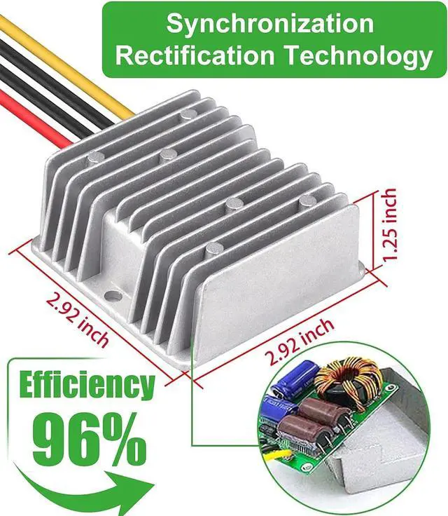 Alt view image 2 of 7 - DC 12V Step Up to 48V 6A Boost Converter 288W DC Voltage Regulator Power Converter Transformer for Golf Cart Club Car Solar System