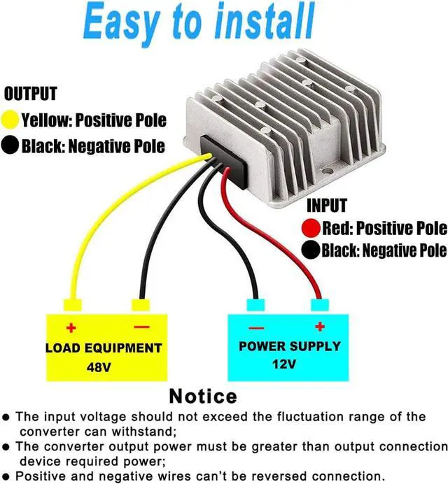 Alt view image 3 of 7 - DC 12V Step Up to 48V 6A Boost Converter 288W DC Voltage Regulator Power Converter Transformer for Golf Cart Club Car Solar System