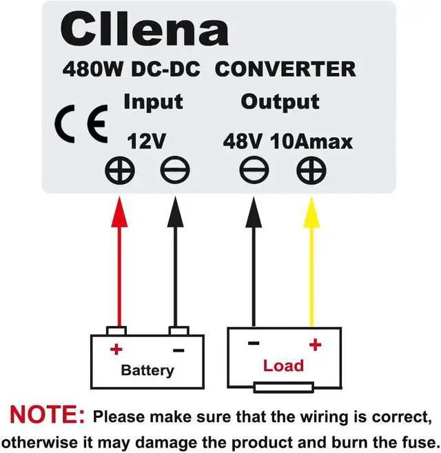 Alt view image 7 of 7 - Cllena DC/DC 12V to 48V Boost Converter 10A 480W Step Up Voltage Regulator Module Car Power Supply Voltage Transformer (Input 10V-16V)