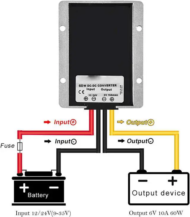 Alt view image 7 of 7 - DC/DC Voltage Reducer Converter 12V 24V Step Down to 6V 10A 60W, Power Supply Module Buck Transformer, Waterproof, for Golf Cart, Forklifts, Car