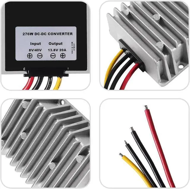 Alt view image 4 of 6 - DC Voltage Reducer Converter DC 8V/40V to 13.8V 20A Automatic Step Down Up Voltage Regulator Power Converter Waterproof Module Transformer for Golf Cart Club Car