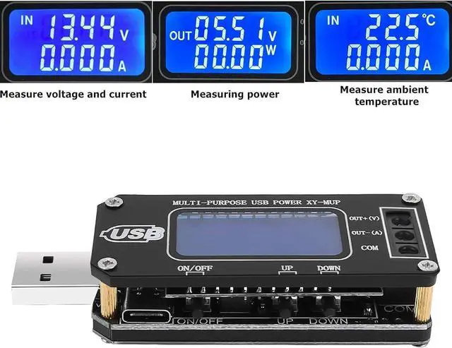 Alt view image 5 of 7 - PEMENOL DC-DC CNC USB Step Up/Down Power Supply Regulator Module 3.5V-12V to 1.0V-24V 2-3W, Adjustable Boost Buck Voltage Converter Digital Display Voltmeter Ammeter Battery Capacity Tester