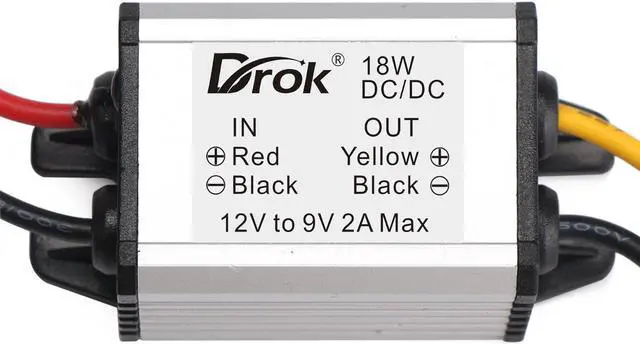 Alt view image 5 of 7 - DROK 12V to 9V 2A 18W DC-DC Buck Power Converter Voltage Regulator Transformer Voltage Step Down Power Supply Module Waterproof