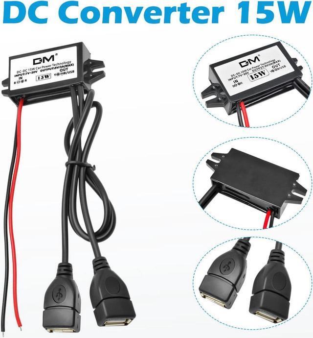 Alt view image 3 of 6 - 2-Pack 12V to 5V USB, Aideepen DC 12V 20V to 5V USB Adapter DC 12v to USB DC Buck Converter Module DC to DC Car Power Converter(Dual USB)