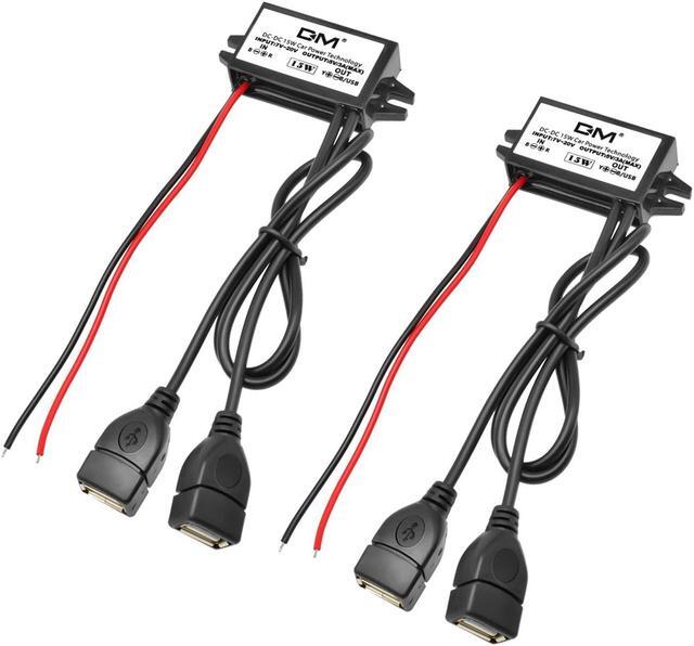 Main image of 2-Pack 12V to 5V USB, Aideepen DC 12V 20V to 5V USB Adapter DC 12v to USB DC Buck Converter Module DC to DC Car Power Converter(Dual USB)