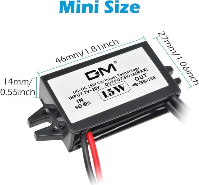Alt view image 4 of 6 - 2-Pack 12V to 5V USB, Aideepen DC 12V 20V to 5V USB Adapter DC 12v to USB DC Buck Converter Module DC to DC Car Power Converter(Dual USB)
