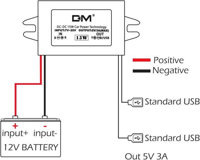 Alt view image 6 of 6 - 2-Pack 12V to 5V USB, Aideepen DC 12V 20V to 5V USB Adapter DC 12v to USB DC Buck Converter Module DC to DC Car Power Converter(Dual USB)