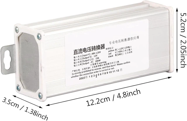 Alt view image 2 of 7 - DC to DC Converter Step Down Transformer Voltage Reducer Input 48V-120V Output 12V -15 A/ 180W Power Regulator for Electric VehicleCart Club Car Scooter Bicylce and More