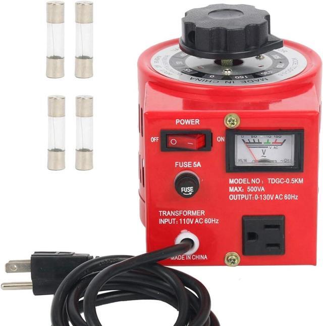 Main image of Auto Voltage Transformer AC Variable Voltage Converter Transformer 110VAC Input, 0-130VAC (500W)