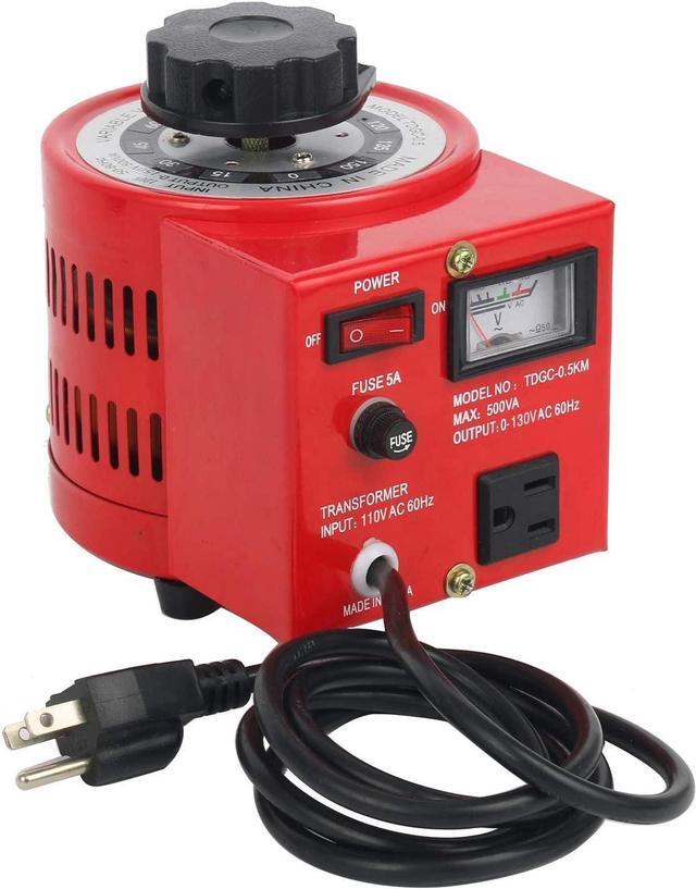 Alt view image 7 of 7 - Auto Voltage Transformer AC Variable Voltage Converter Transformer 110VAC Input, 0-130VAC (500W)