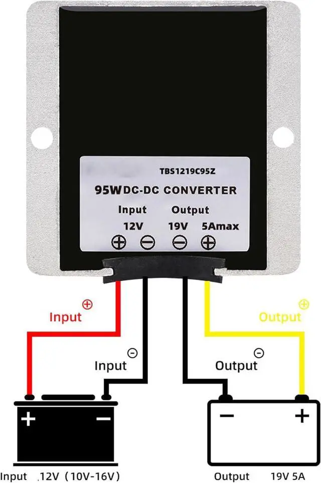 Alt view image 6 of 7 - DC/DC Converter 12V Step Up to 19V 5A 95W Voltage Regulator, Power Adapter Voltage Booster, Power Supply Module Boost Transformer for Car Truck Vehicle Boat