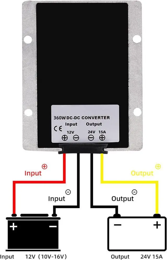 Alt view image 4 of 6 - DC 12V-24V 15A 360W Voltage Booster, DC Boost Converter, Regulator Power Supply, Waterproof for Vehicle, Boat, Electric Bike