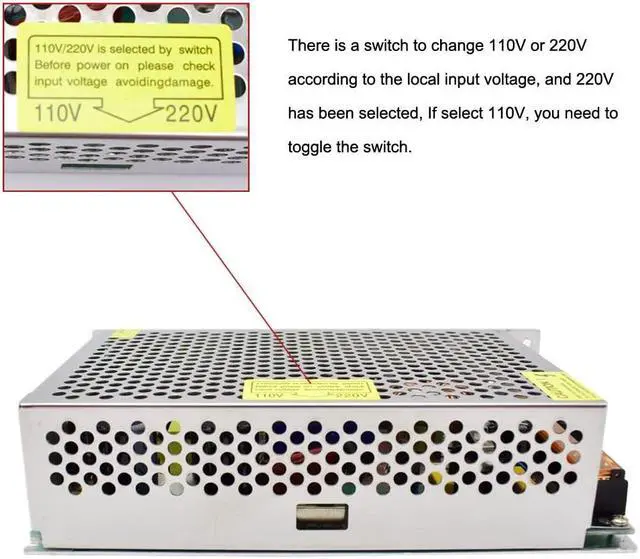 Alt view image 3 of 7 - Switching Power Supply 110V/220V AC to DC 5V 40A 200W Transformer Converter for CCTV Camera, Security System, 3D Printer, Computer Project (5V 40A)