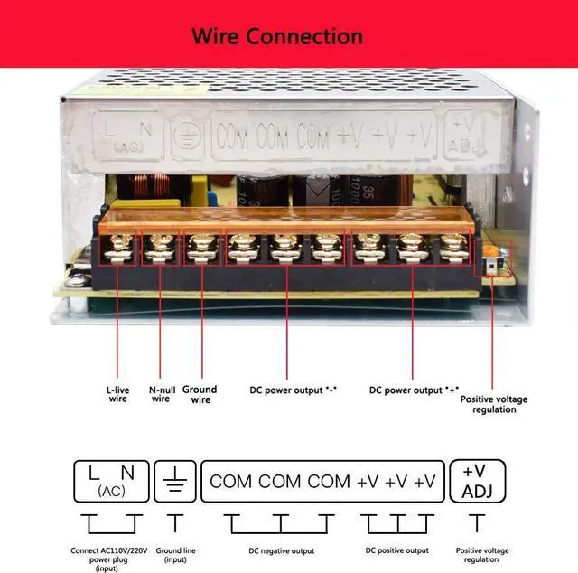 Alt view image 6 of 7 - Switching Power Supply 110V/220V AC to DC 5V 40A 200W Transformer Converter for CCTV Camera, Security System, 3D Printer, Computer Project (5V 40A)