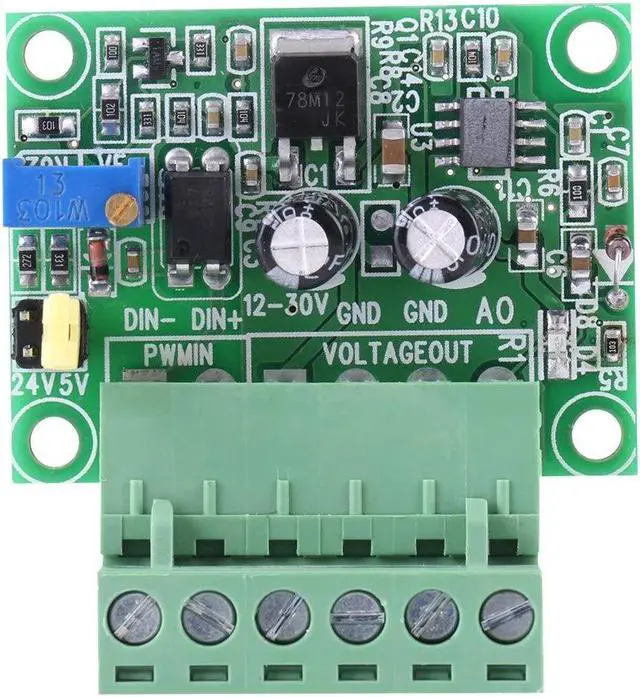 Main image of Frequency to Voltage Converter Module,PWM to Voltage Module,Frequency Converter,1-3KHZ 0-10V PWM Signal to Voltage Converter Module Digital Analog Board