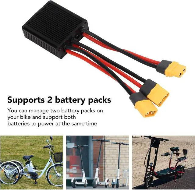 Alt view image 2 of 7 - Dual Battery Connector, 20V-72V 40A Electric Bike, Double Battery Discharge Converter Adapter Batter Capacity in Parallel Equalization Module (40A)
