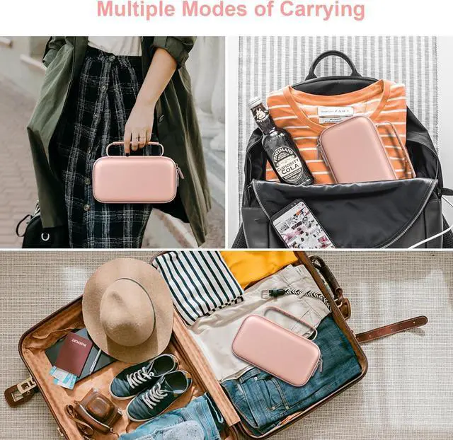 Alt view image 3 of 7 - Canboc Travel Carrying Case for Ceptics Universal Travel Adapter Kit, World Travel Adapter Kit Storage Organizer, Zipper Mesh Bag fit USB Cable, Rose Gold (Case Only)