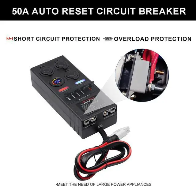 Alt view image 3 of 7 - 19800102 Mini X-Treme Box Portable Temporary Power Distribution Box, Converts (1) L14-30P to (8) 5-20R