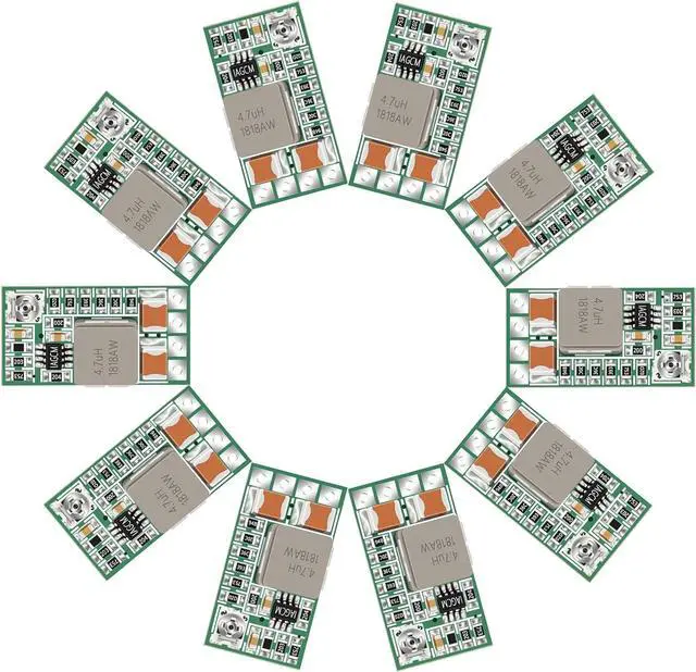 Main image of DROK 24v to 12v Step Down Converter 10pcs, Mini Voltage Reducer DC 4.5-24V to 5V, Buck Converter 12V to 5V Board 3A, Volt Step Down Transformer Power Supply Module