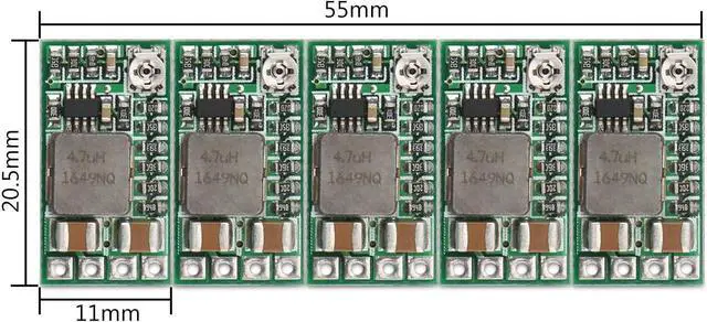 Alt view image 4 of 6 - DROK 24v to 12v Step Down Converter 10pcs, Mini Voltage Reducer DC 4.5-24V to 5V, Buck Converter 12V to 5V Board 3A, Volt Step Down Transformer Power Supply Module