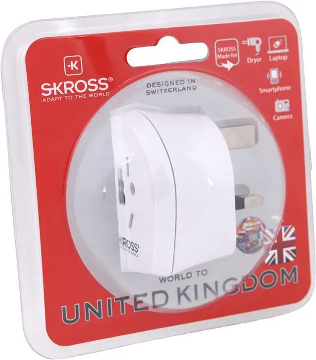 Alt view image 3 of 4 - Skross World to UK Country Travel Adaptor, White