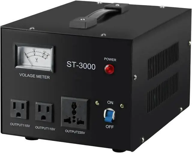 Main image of YaeCCC ST-3000 Voltage Transformer Converter Regulator with Voltage Meter - Step Up/Down - 110V/220V - Circuit Breaker Protection