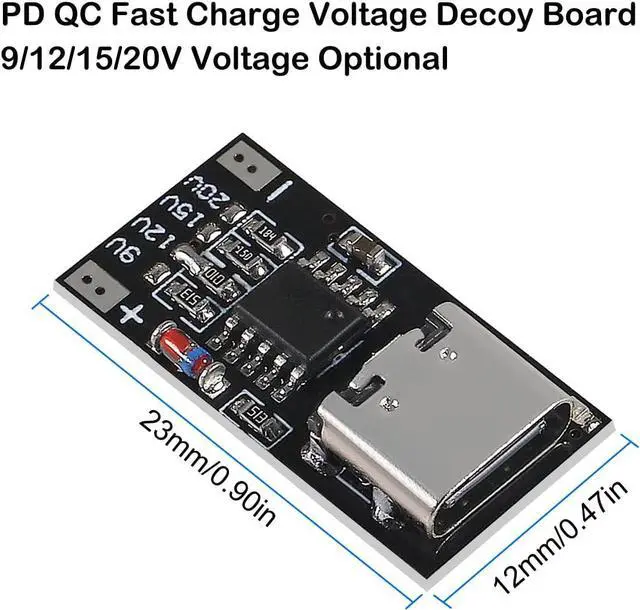Alt view image 3 of 5 - 10PCS USB-C PD Trigger Board Module PD/QC Decoy Board Fast Charge USB Type-c to 12v High Speed Charger Power Delivery Boost Module