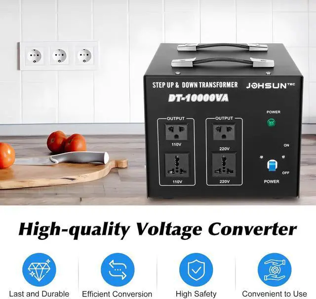 Alt view image 2 of 7 - 10KW Voltage Converter Transformer Step Up/Down 110V/220V Heavy Duty Voltage Converter 10000W USB Transformers Power Converter Circuit Breaker