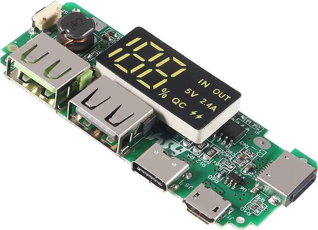 Alt view image 2 of 6 - 4pcs 18650 Charging Board Dual USB 5V 2.4A Mobile Power Bank Module 186 50 Lithium Battery Charger Board with Overcharge Overdischarge Short Circuit Protection DIY USB Power Bank Board