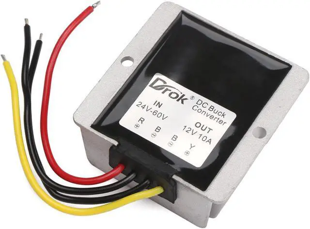 Alt view image 6 of 6 - 36V 48V to 12V Voltage Reducer, DROK 120W 10A DC to DC Waterproof Club Car Step Down Converter, 24-60V 24V 36 V 48 V to 12 V Buck Regulator Volt Transformer Golf Cart Power Module Solar Panel DIY