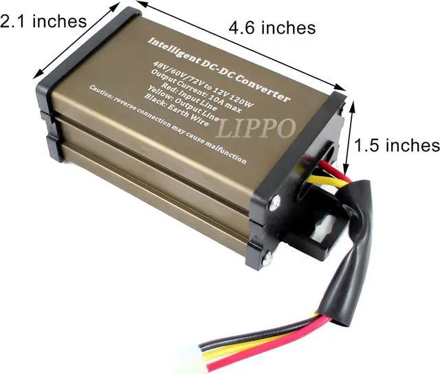 Alt view image 2 of 5 - Pro Chaser Golf cart DC-DC 72V 60V 48V Volt Voltage to 12V Step Down Voltage Reducer Regulator 120W 10A