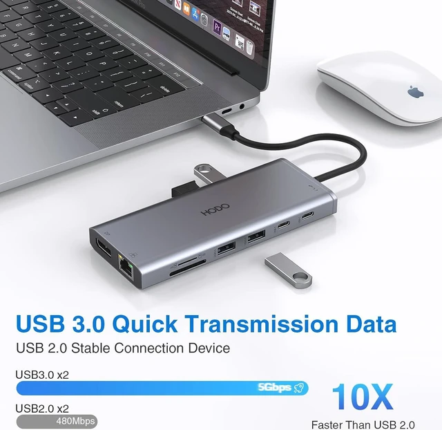 Alt view image 7 of 7 - USB C Docking Station Dual Monitor for HP,Laptop Docking Station 3 Monitors