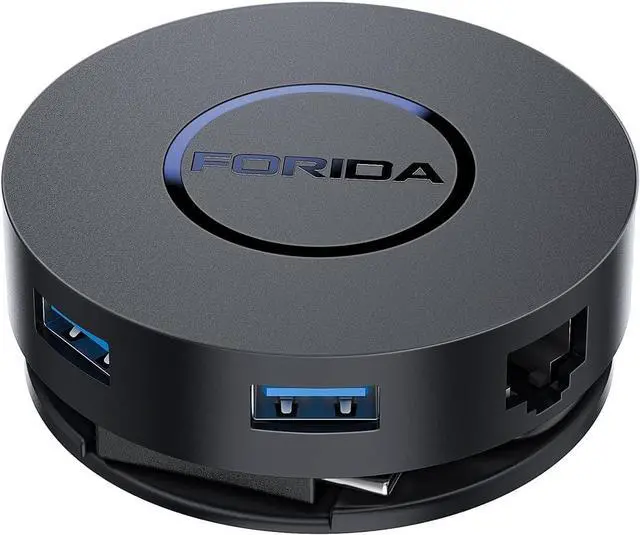 Main image of USB C Docking Station Dual Monitor, FORIDA 7 Ports USB-C Multiport Adapter with 2 4K HDMI, 100W PD, Micro SD Card Reader, 2 USB 3.0, Gigabit Ethernet, Suit for MacBook/Dell/HP/Lenovo Laptops
