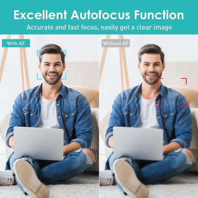 Alt view image 3 of 7 - saylas 2K Webcam with Microphone, 78°FOV FHD PC Camera with 2K/30fps, Privacy Cover, Plug & Play USB Web Cam, Autofocus, 1080P/60fps External Webcam for PC, Computer Web Camera for Laptop, Mac, Zoom