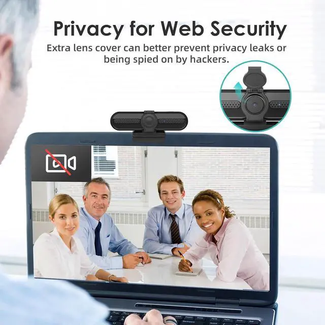 Alt view image 6 of 7 - saylas 2K Webcam with Microphone, 78°FOV FHD PC Camera with 2K/30fps, Privacy Cover, Plug & Play USB Web Cam, Autofocus, 1080P/60fps External Webcam for PC, Computer Web Camera for Laptop, Mac, Zoom
