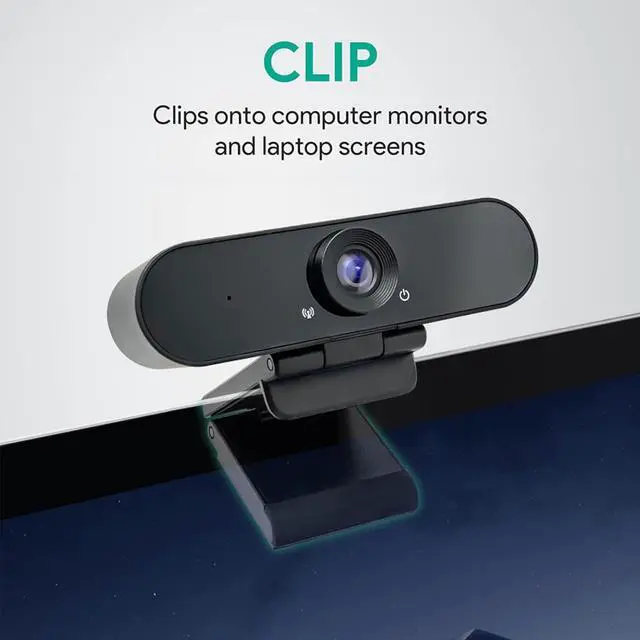 Alt view image 5 of 7 - 1080p Webcam with Dual Stereo Microphones & Privacy Cover, Full HD USB Desktop Web Computer Camera with Auto Light Correction for Video Conferences, Compatible with Windows & Mac, PC & Laptop