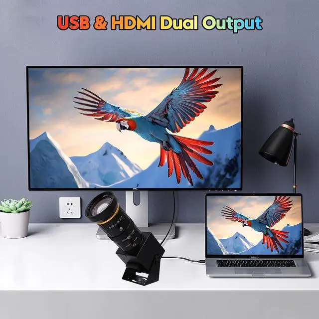Alt view image 4 of 7 - HDMI USB Camera 4K 60fps USB3.0 Streaming Webcam with Zoom 5-50mm Telephoto Lens,10X Optical Zoom Industrial Microscope Camera H.264 Video Camera for Computer,Raspberry Pi,Monitor