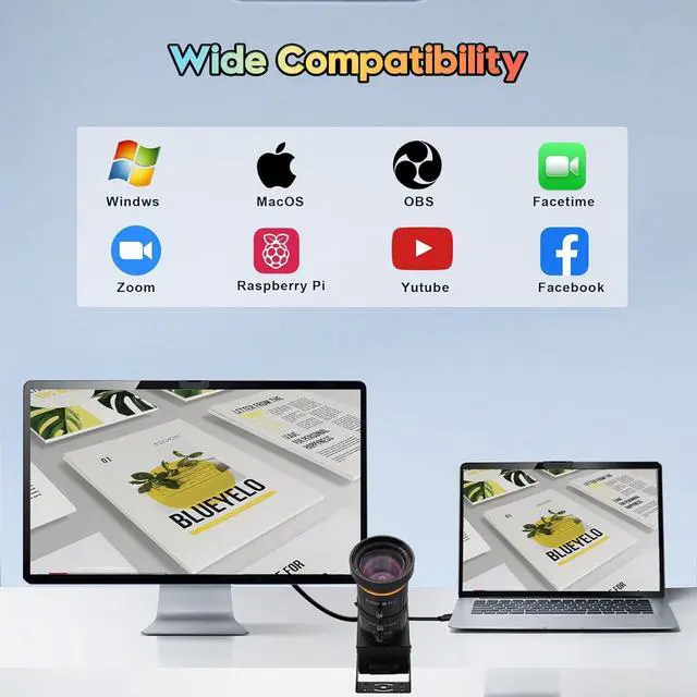 Alt view image 7 of 7 - HDMI USB Camera 4K 60fps USB3.0 Streaming Webcam with Zoom 5-50mm Telephoto Lens,10X Optical Zoom Industrial Microscope Camera H.264 Video Camera for Computer,Raspberry Pi,Monitor