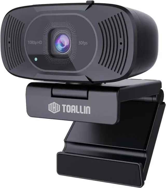 Main image of TOALLIN 1080P Auto-Focus Webcam with Dual Microphones, Computer Web Camera, 90° Wide Angle View Without Distortion, USB Webcam for Video Calls