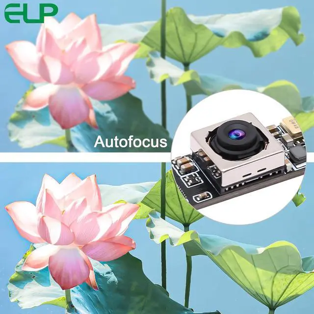 Alt view image 2 of 7 - ELP 16MP Autofocus USB Camera with Microphone for Computer Mini UVC USB2.0 Lightburn Camera Micro USB Security PC Camera Module Audio Video Laser Engraver Webcam Board (68degree No Distortion Lens)