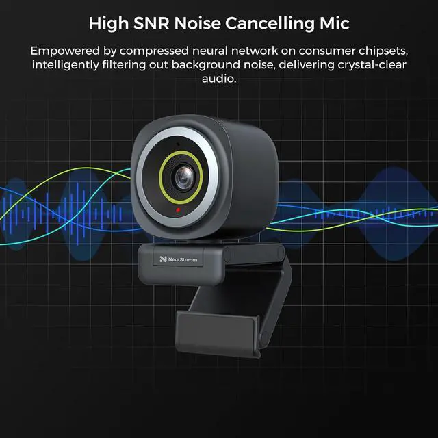 Alt view image 5 of 7 - 4K Webcam for PC, HDR 1080P 60FPS Streaming Webcam with Noise Canceling Mic, Software Control, 45°-95°Adjustable FOV, Auto Focus, AI Framing, Works with Google Meet/Zoom/Skype (V08AF)