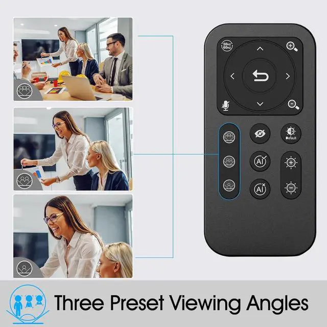 Alt view image 6 of 7 - 4K Webcam with AI Tracking,Remote Control 4K Web Camera/10X Digital Zoom 1080P 60fps Web cam with USB 3.0 HDR/Dual Noise Cancelling Microphones for Video Calls/Meetings/Streaming/Skype/Zoom