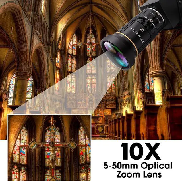 Alt view image 5 of 7 - HDMI 4K USB Camera for Live Streaming 10X Variable Focus PC Webcam USB HDMI Simultaneous Output Video Conferencing Close up Zoom in and Out Web Camera for Online Teaching Training