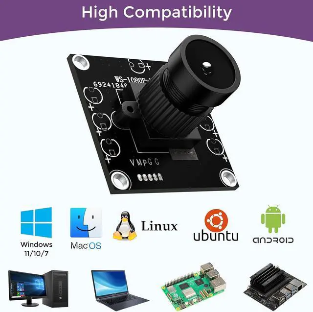 Alt view image 4 of 7 - innomaker 1080P USB2.0 UVC Camera for Computer All Raspberry Pi and Jetson Nano, Support Windows, Linux, Android and Mac OS.