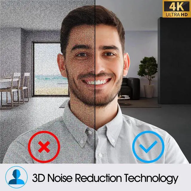 Alt view image 7 of 7 - 4K Webcam with AI Tracking,Remote Control 4K Web Camera/10X Digital Zoom 1080P 60fps Web cam with USB 3.0 HDR/Dual Noise Cancelling Microphones for Video Calls/Meetings/Streaming/Skype/Zoom
