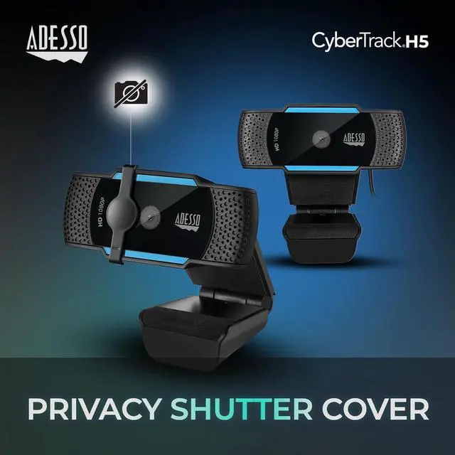 Alt view image 6 of 7 - Adesso Cybertrack H5 1080p Hd USB Autofocus Webcam with Microphone, 1920 Pixels X 1080 Pixels, 2.1 Mpixels, Black