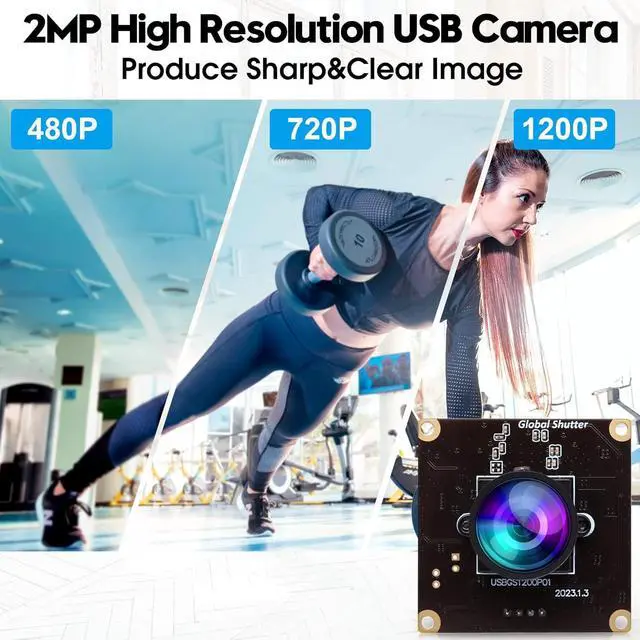 Alt view image 6 of 7 - Wecamera_usb High Speed Wide Angle Global Shutter USB Camera Module for Computer 1080P Mini Webcam Board High Frame 90fps Web PC Camera Board for Laptop Raspberry Pi (110degree No Distortion Lens)
