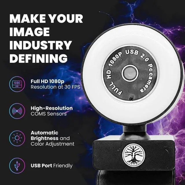Alt view image 3 of 7 - Live Streaming Kit- Perfect for Streaming Video Games on Twitch, YouTube, Podcasts and Working from Home. includes 1920x1080p Webcam, Professional USB Microphone, and One LED Multi-Color Light