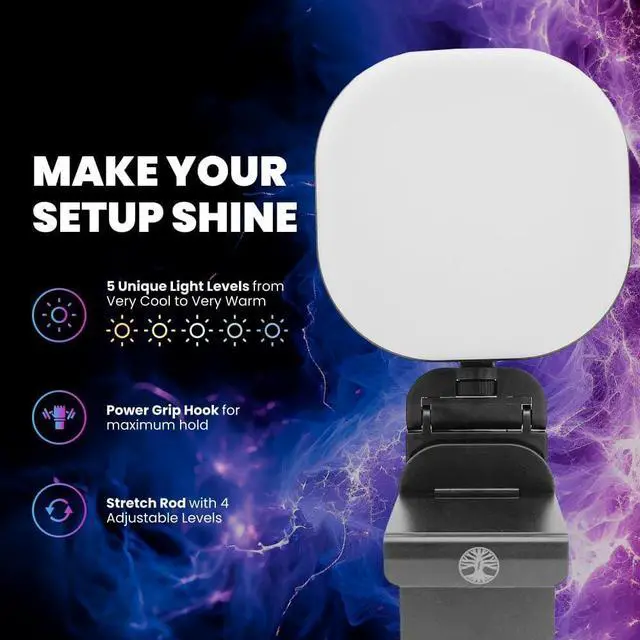 Alt view image 6 of 7 - Live Streaming Kit- Perfect for Streaming Video Games on Twitch, YouTube, Podcasts and Working from Home. includes 1920x1080p Webcam, Professional USB Microphone, and One LED Multi-Color Light