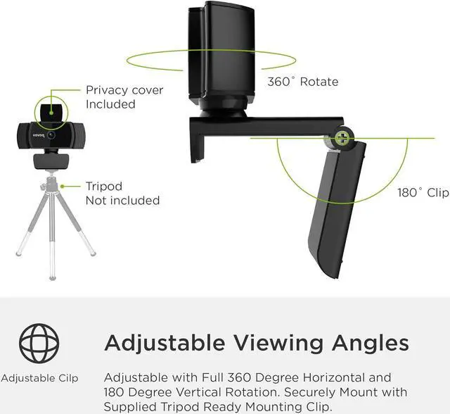 Alt view image 5 of 7 - 1080P Webcam with Microphone and Privacy Cover, Streaming Webcam Full HD, USB Mac/PC/Desktop/Laptop Web Camera for Remote Working/Learning, Compatible with Zoom/Skype/Facetime/Teams and More
